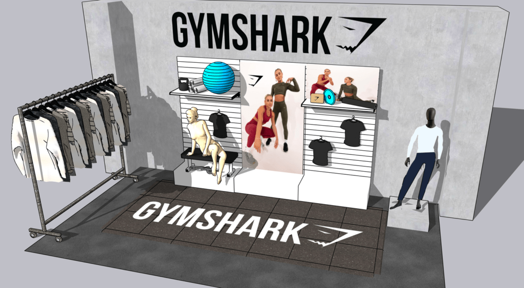 Gymshark x Champs retail display