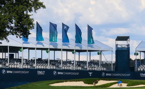 BMW Championship flags on a course