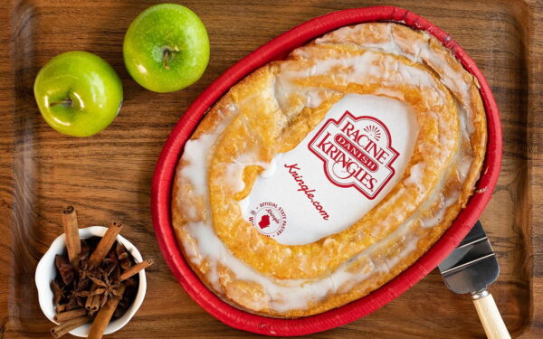 Racine Kringle with apples and cinnamon